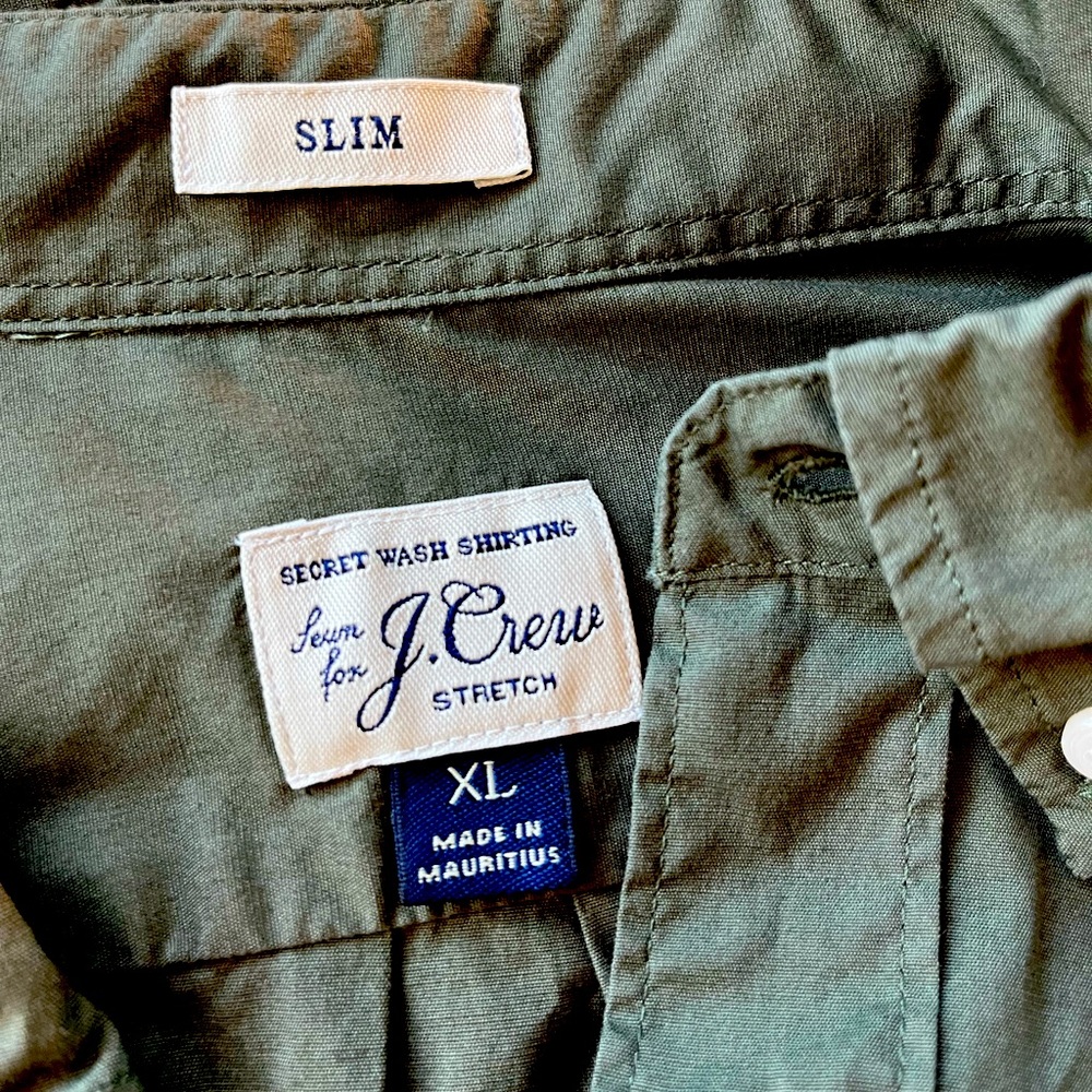 J Crew olive green button down